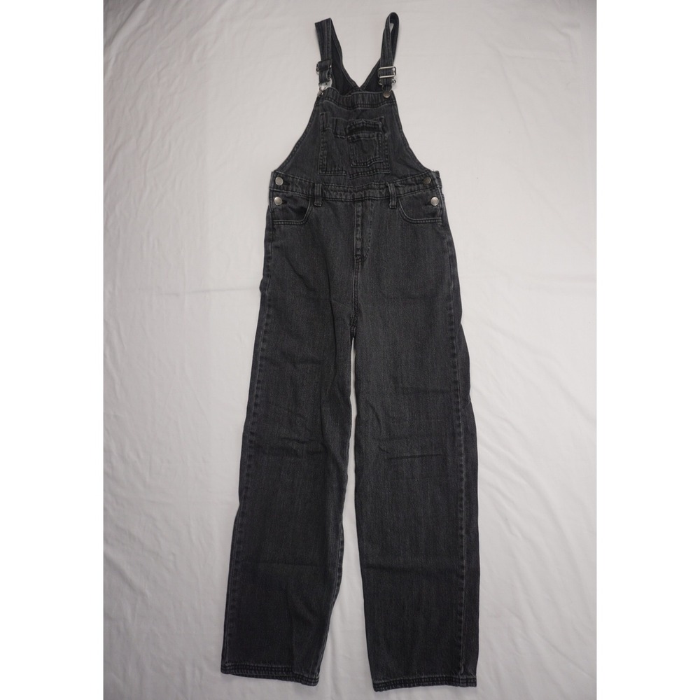 Universal Thread Size 0 Black Denim Overalls Straight Leg